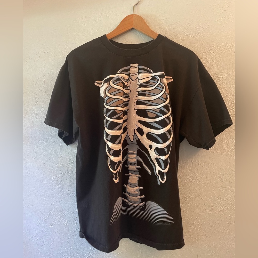 Mad Engine Men’s Skeleton Bones T Shirt L Graphic S/Sleeve 100% Cotton